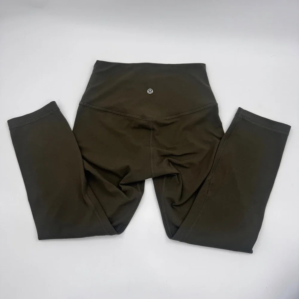 Lululemon Align Crop 21" Leggings – Dark Olive Nulu – Size 4 - Picture 5 of 9
